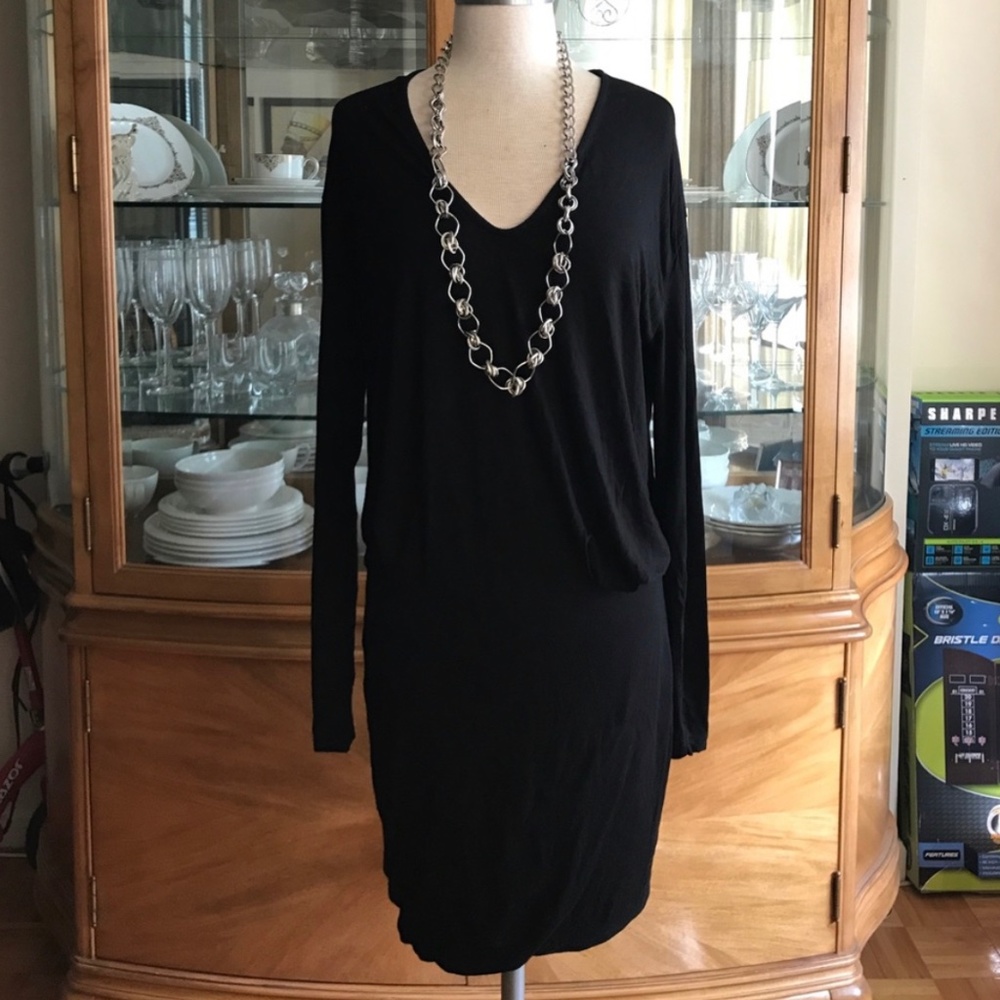BANANA REPUBLIC Black Jersey Dress - Size: S